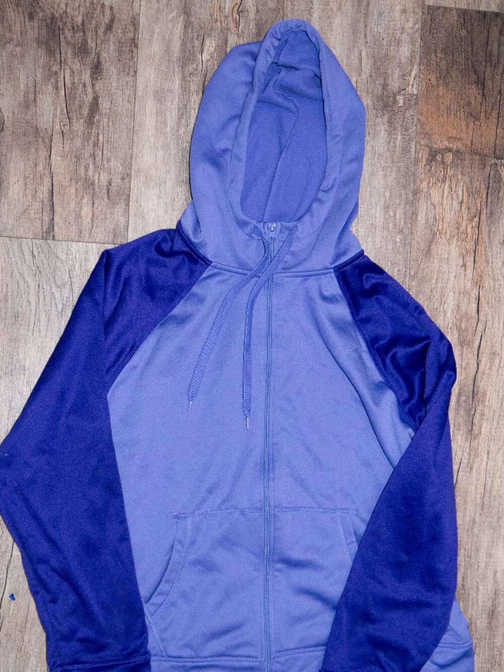 Danskin XL Periwinkle Blue Colorblock Full Zip Hooded Track Jacket